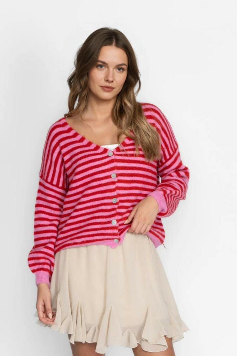 Svītrains kardigans