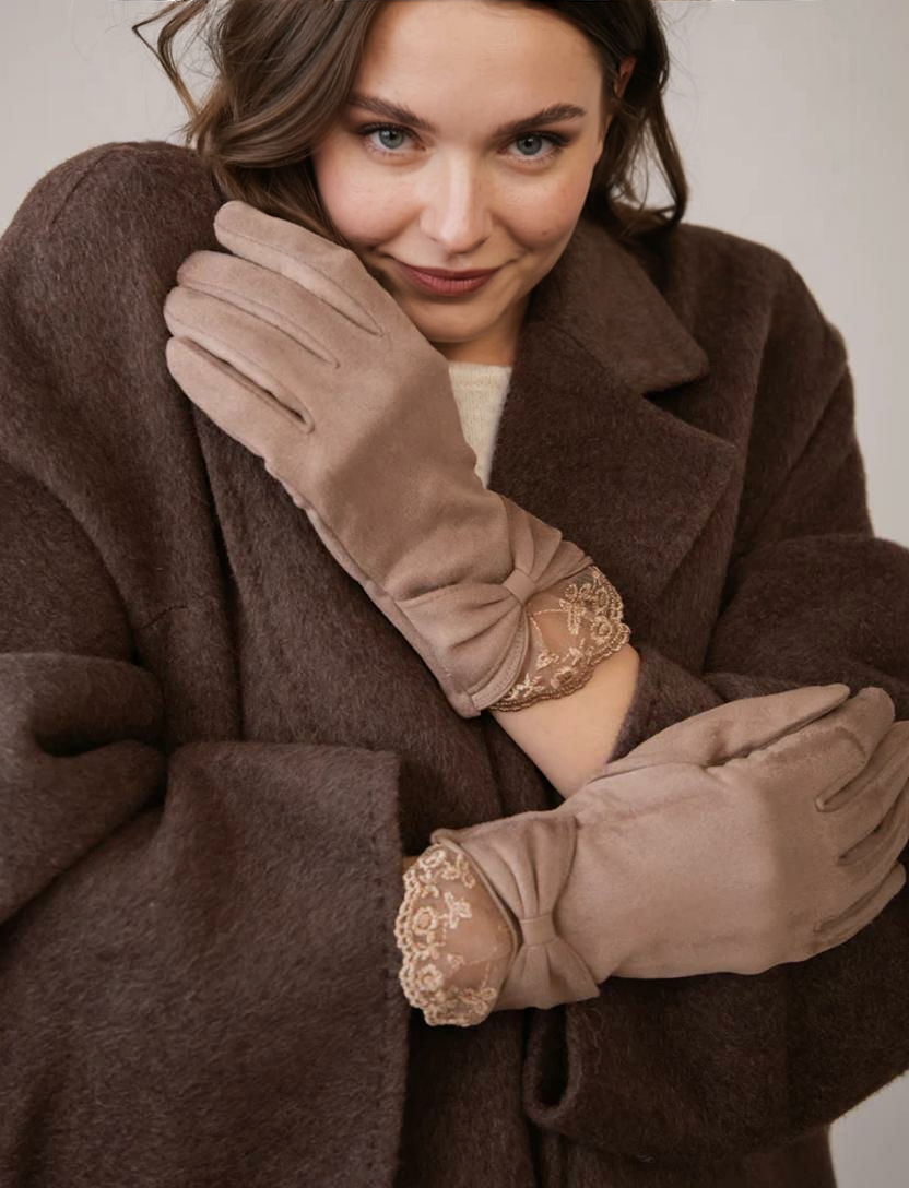 Suede Romance Taupe - Handschoenen