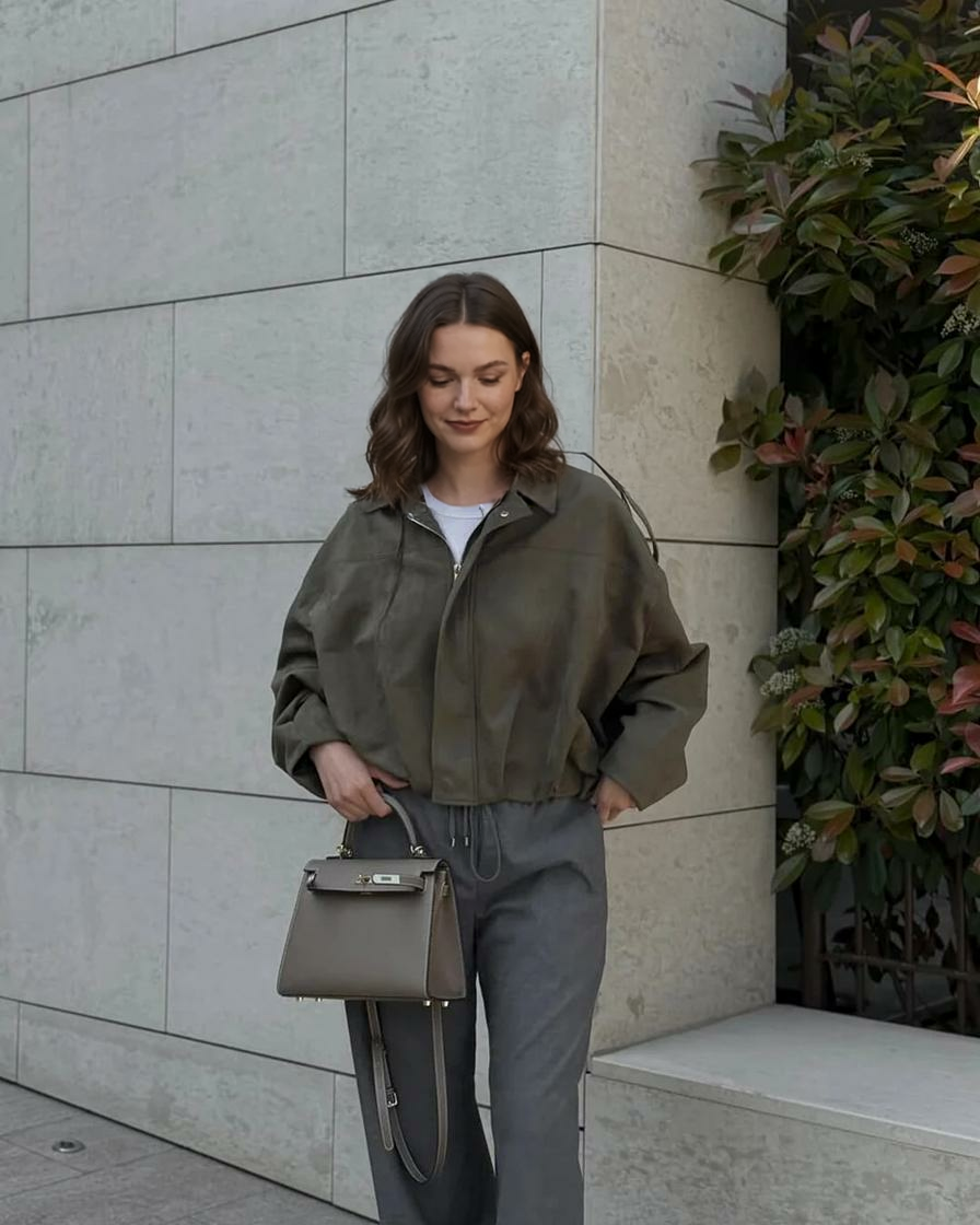 Lara zamšādas bomberjaka