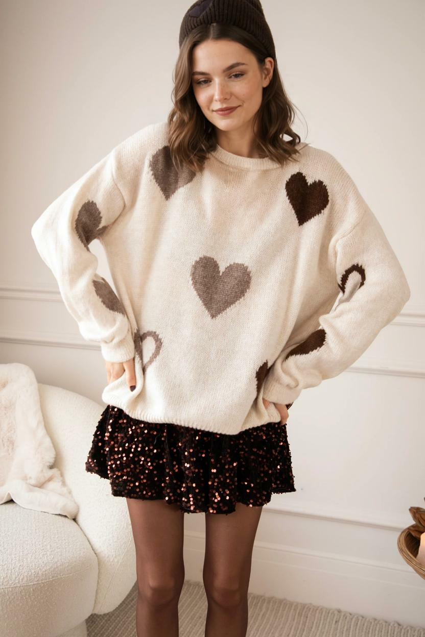 Complete My Heart Café Au Lait - Džemperis