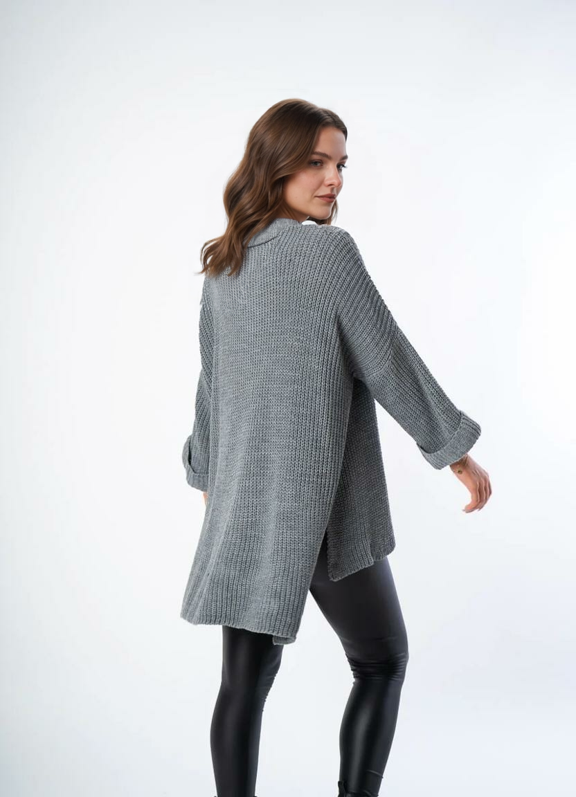 Oversize trikotāžas džemperis – Pelēks