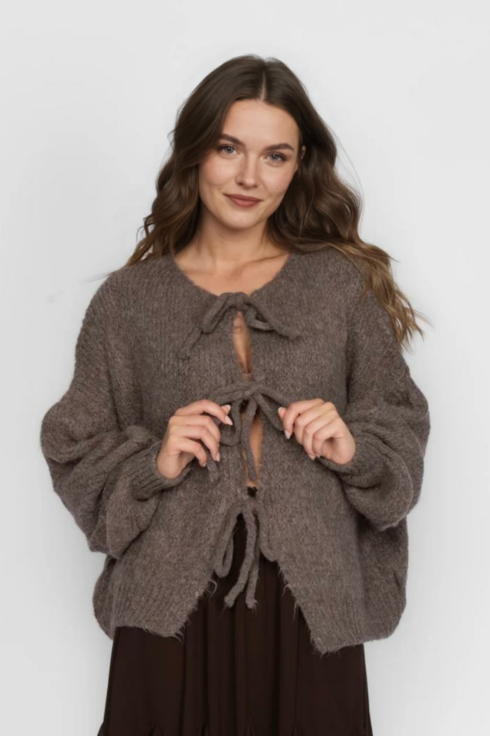 Liela izmēra kardigans ar lokiem