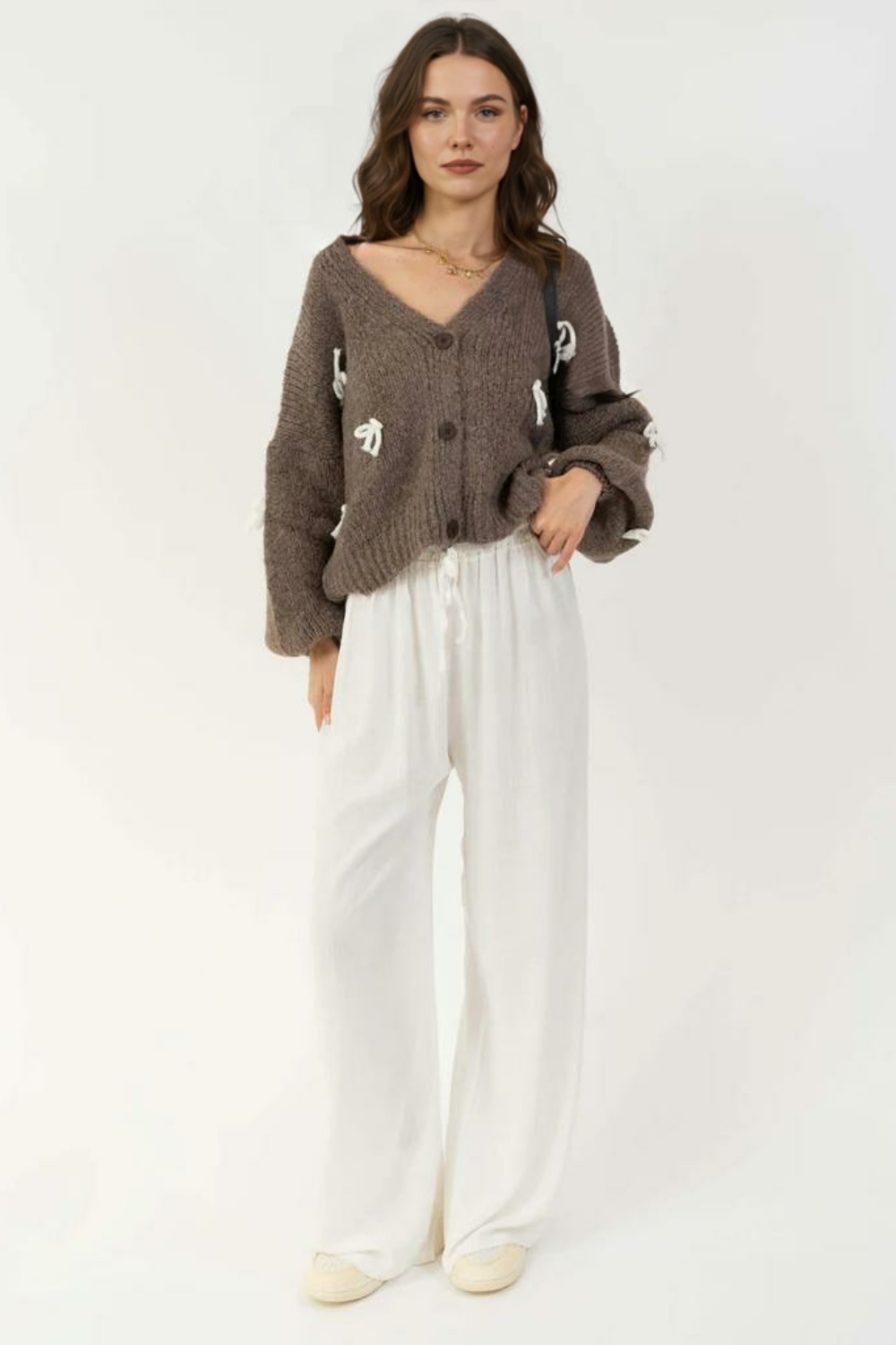 Liela izmēra mini kardigans ar bantīti