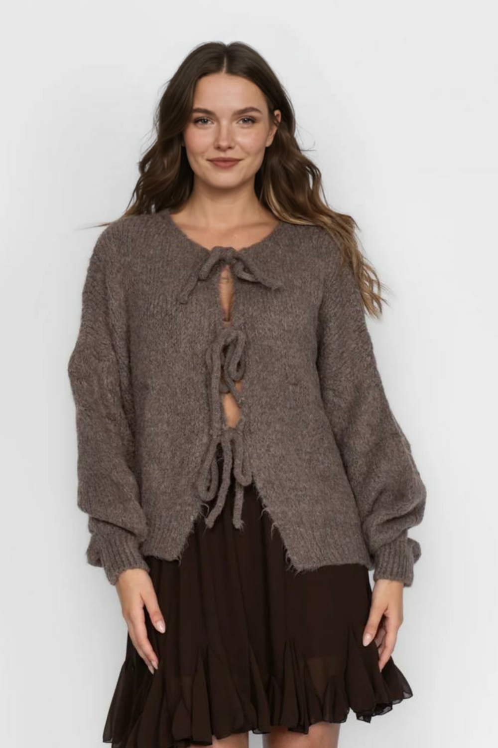 Liela izmēra kardigans ar lokiem