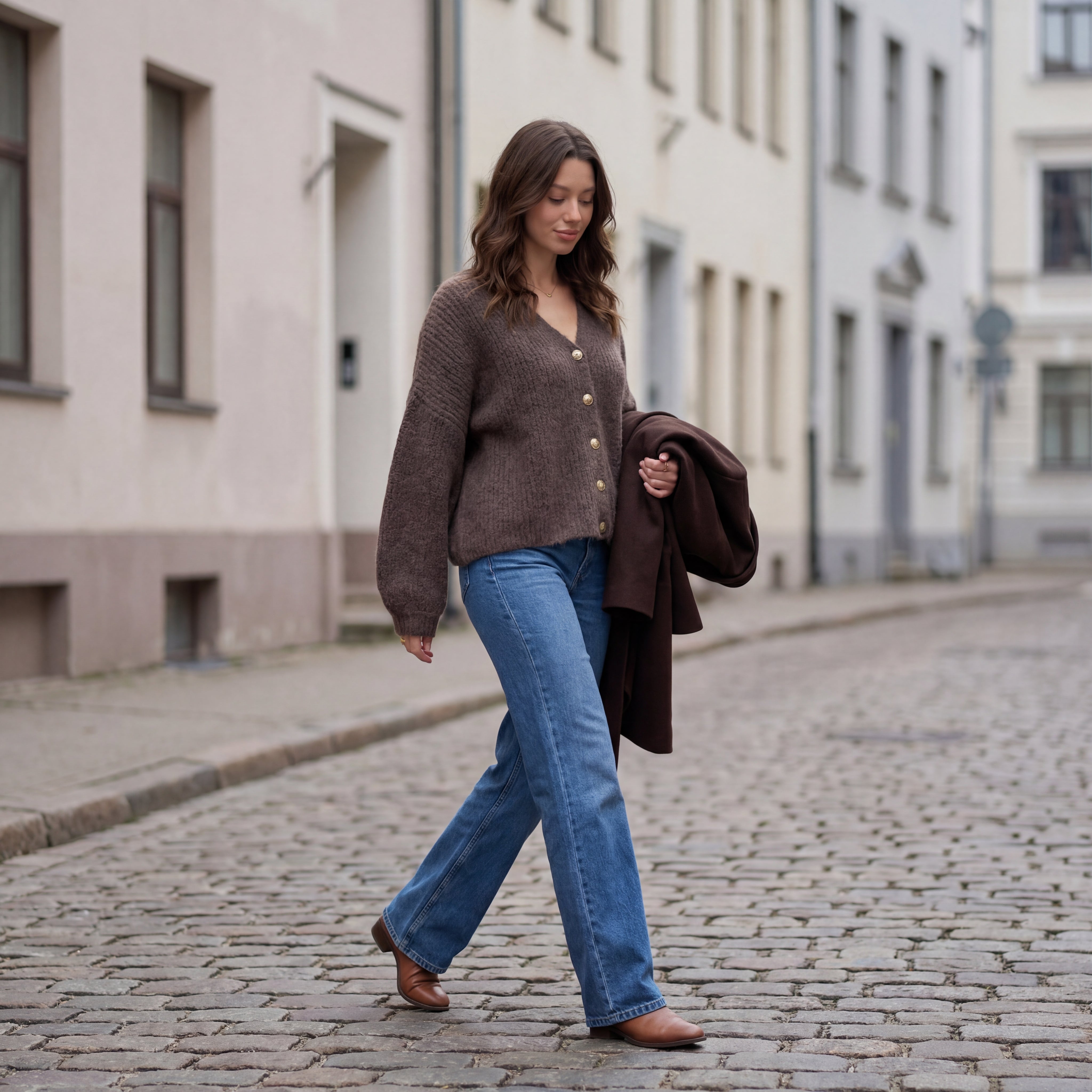 CozyGlam lielizmēra V veida kardigans