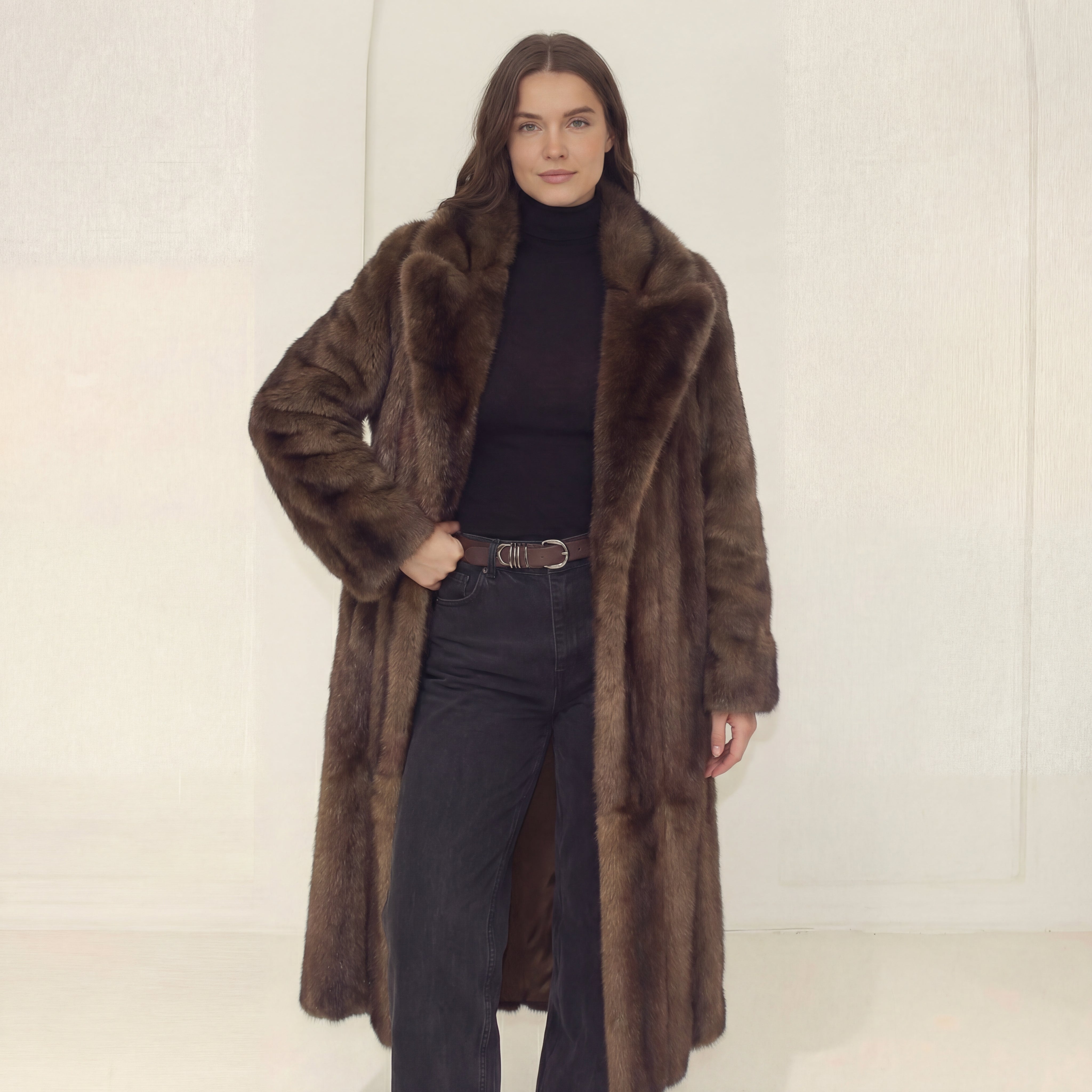 Lucie maksi mētelis no mākslīgās kažokādas