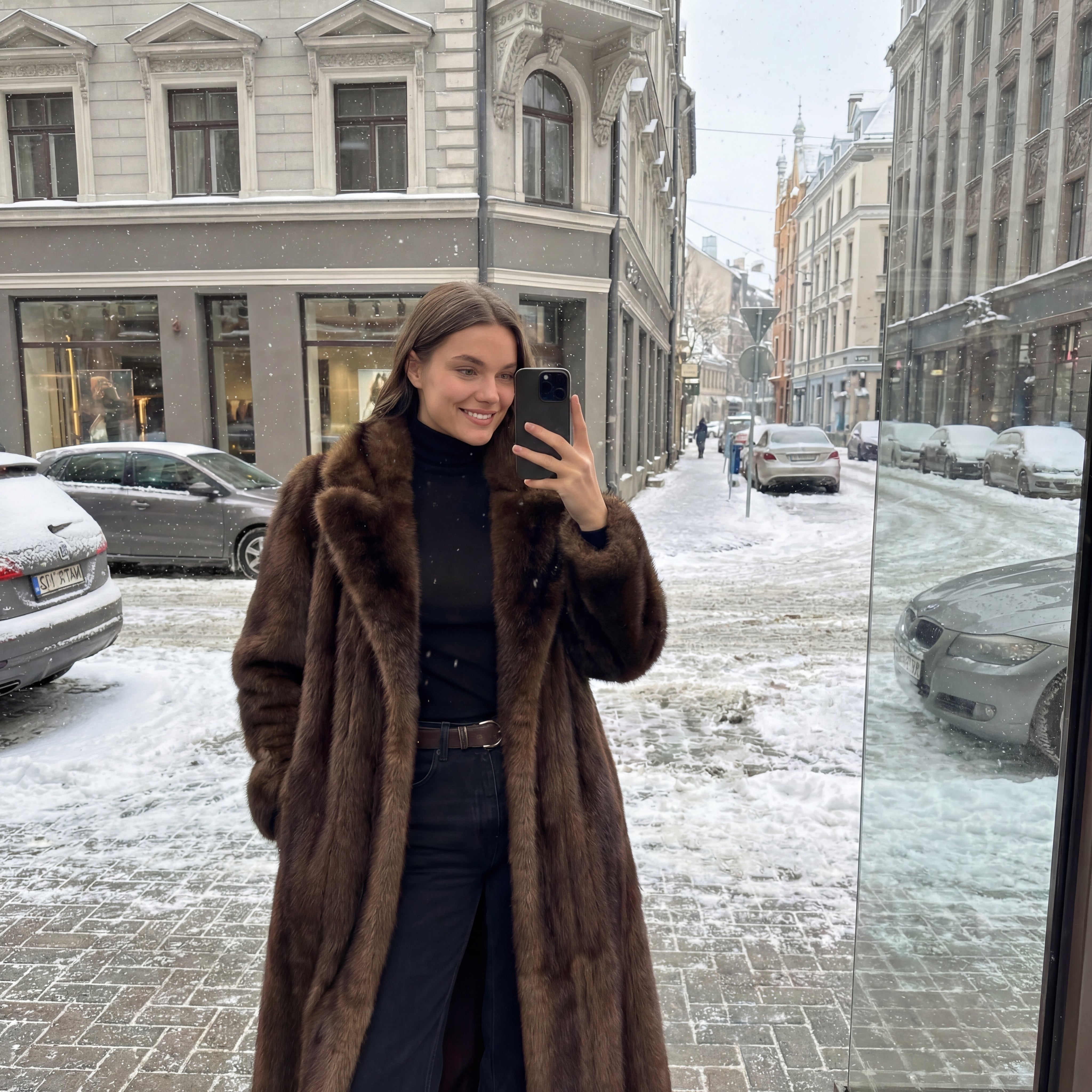 Lucie maksi mētelis no mākslīgās kažokādas