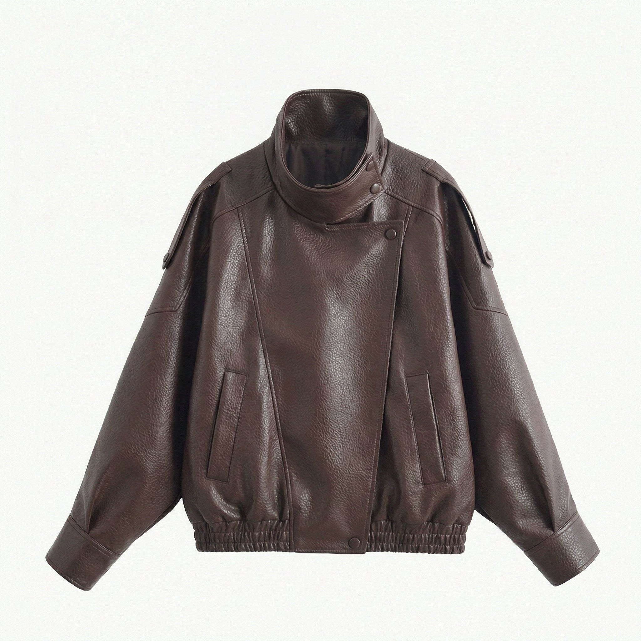 Carla asimetriskā ādas jaka