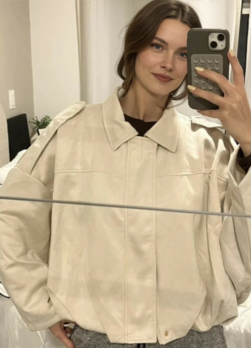 Lara zamšādas bomberjaka