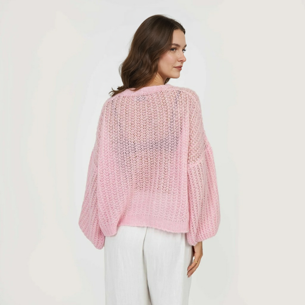 Smalks ažūra adīts kardigans