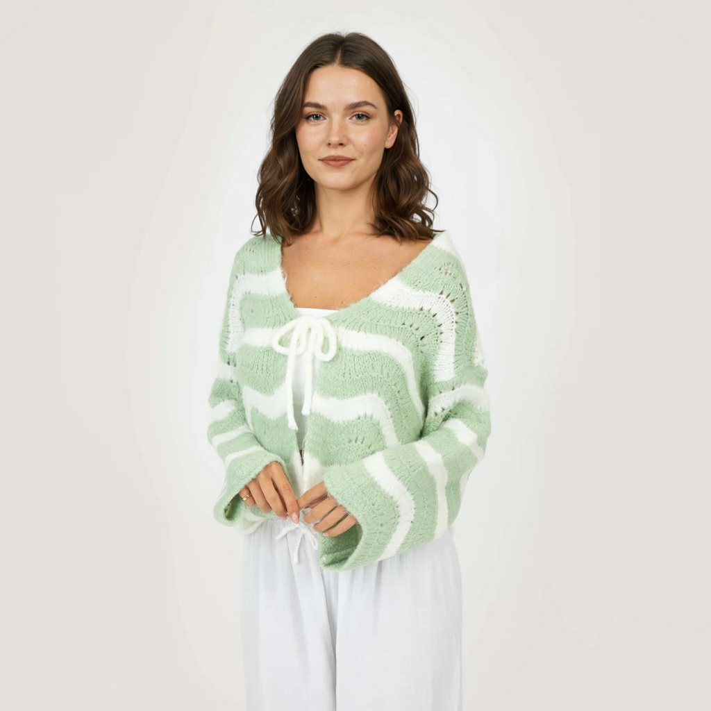 Mājīgs viļņots kardigans