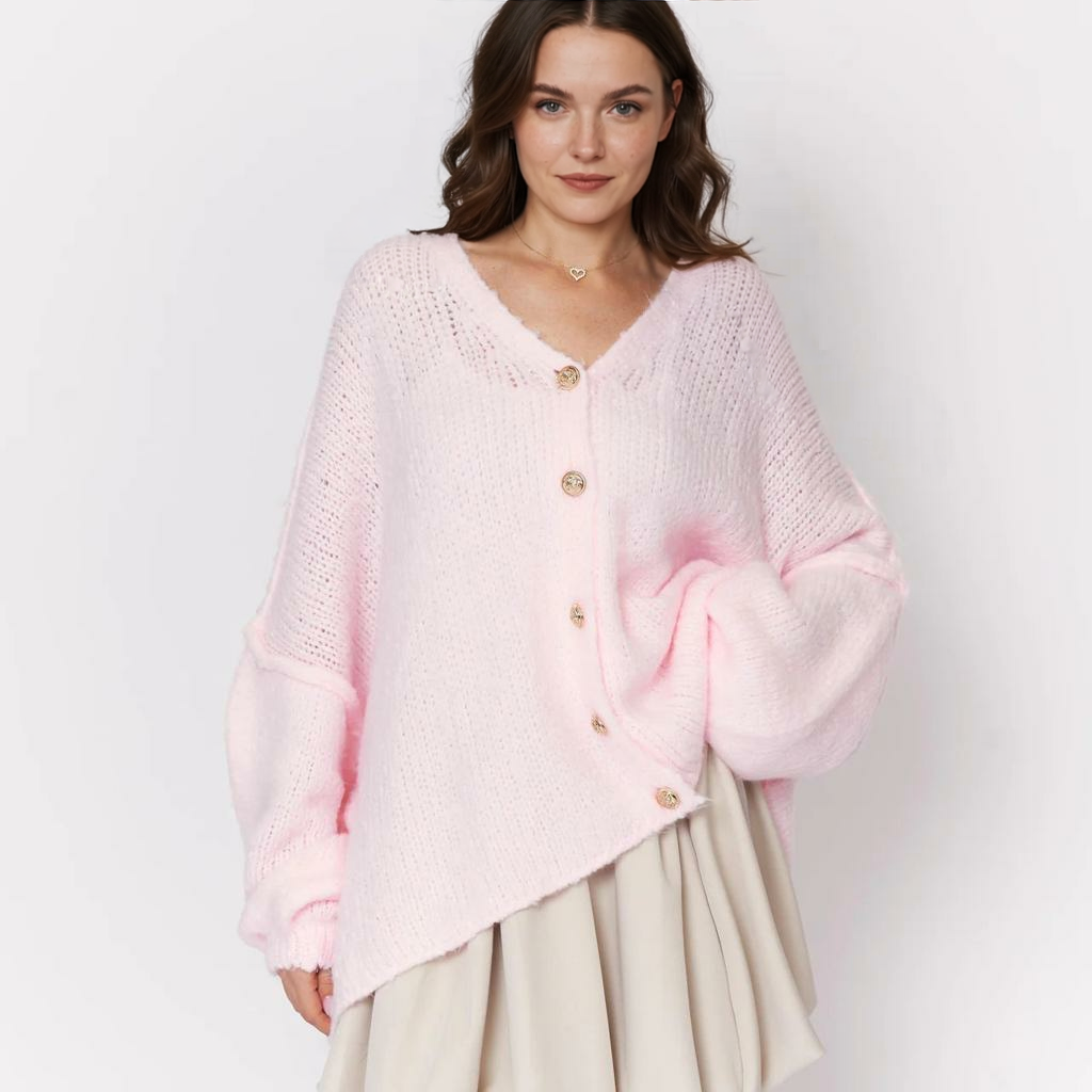 CozyGlam lielizmēra V veida kardigans