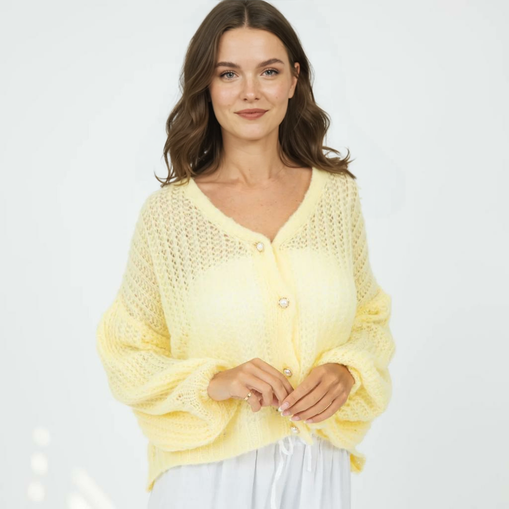 Smalks ažūra adīts kardigans