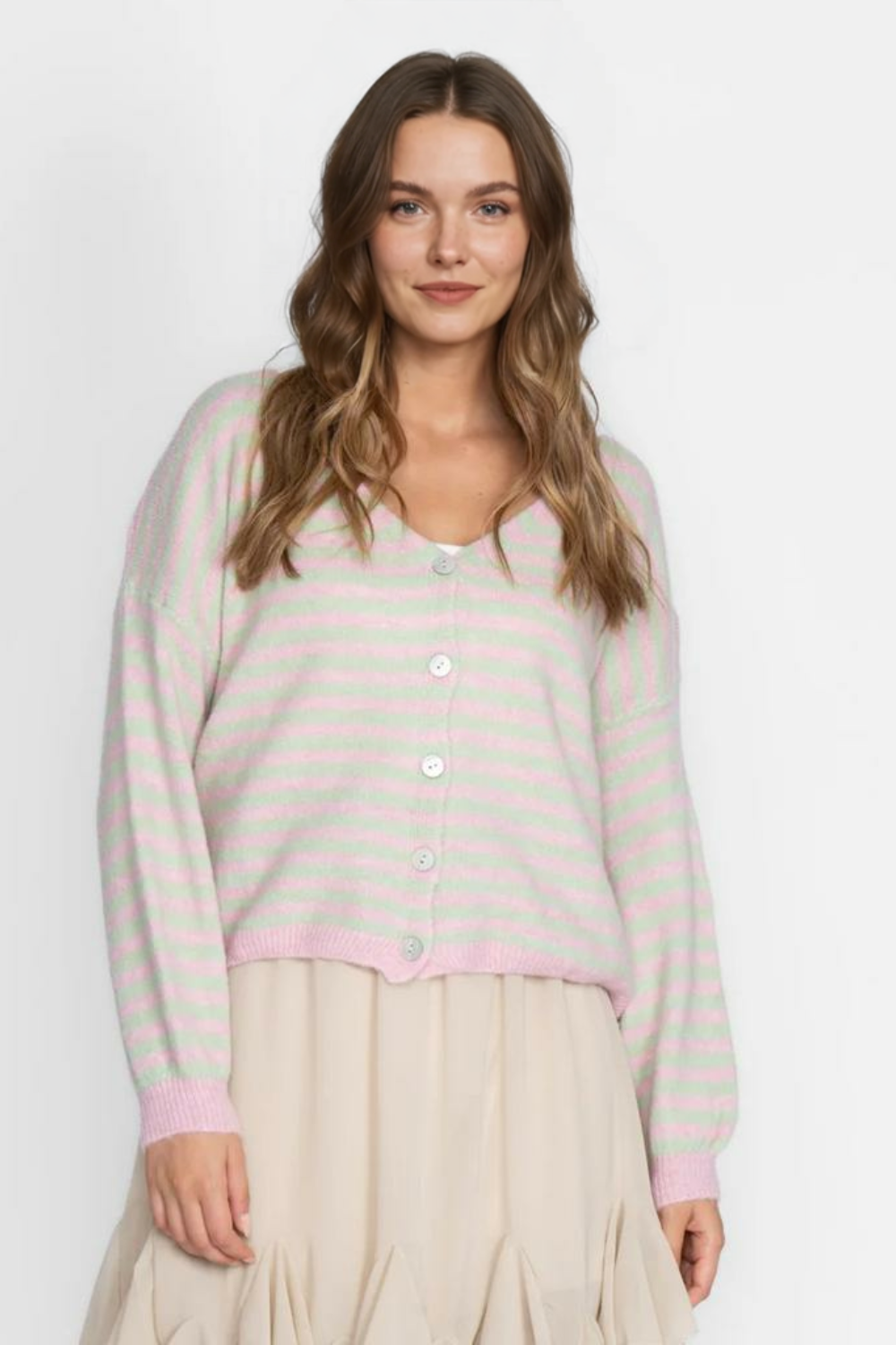 Svītrains kardigans