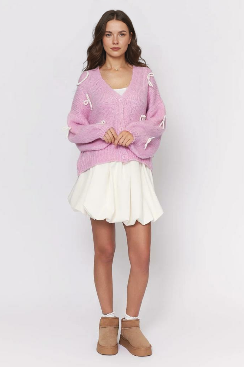 Liela izmēra mini kardigans ar bantīti