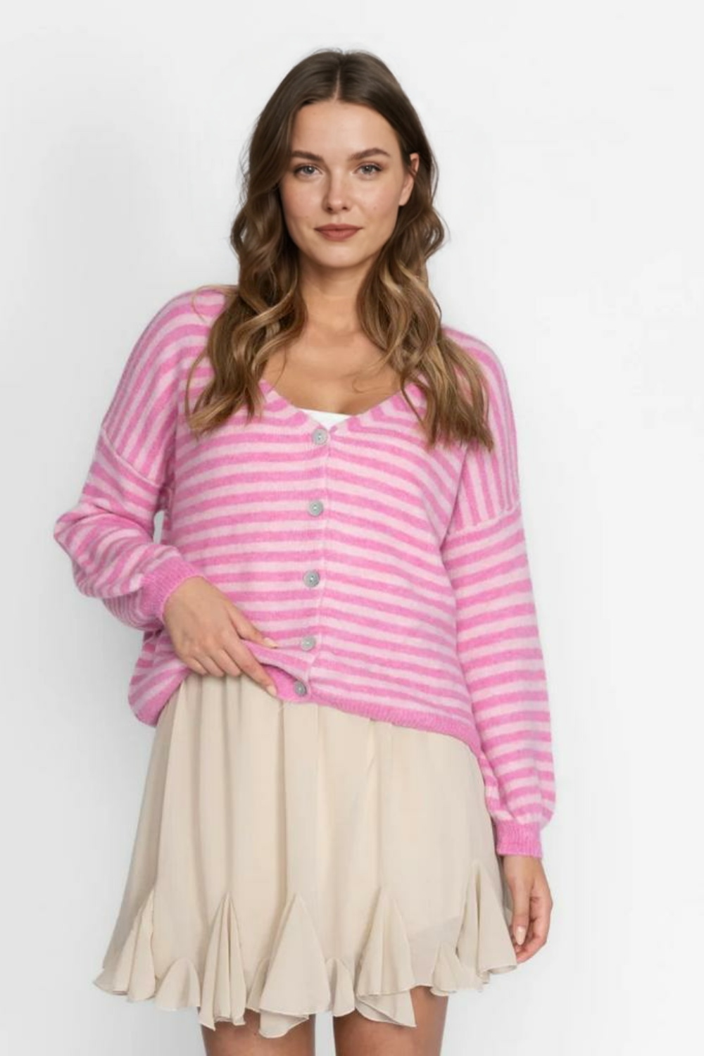 Svītrains kardigans