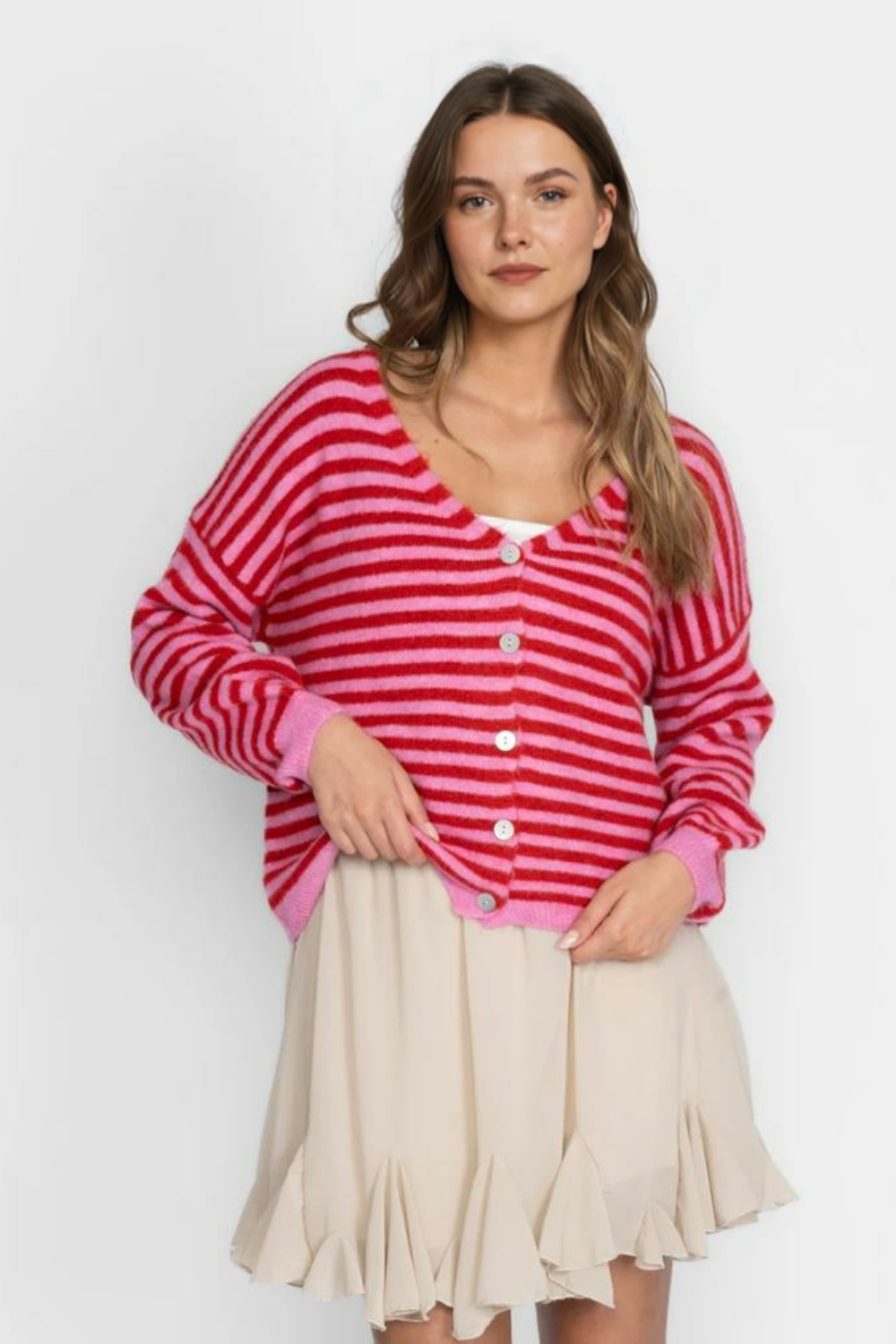 Svītrains kardigans