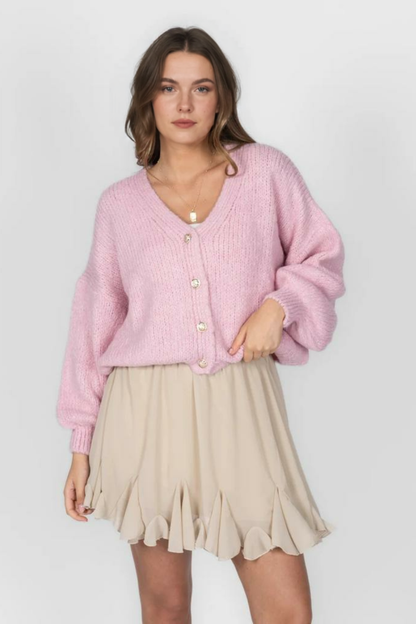 CozyGlam lielizmēra V veida kardigans ar īsām piedurknēm