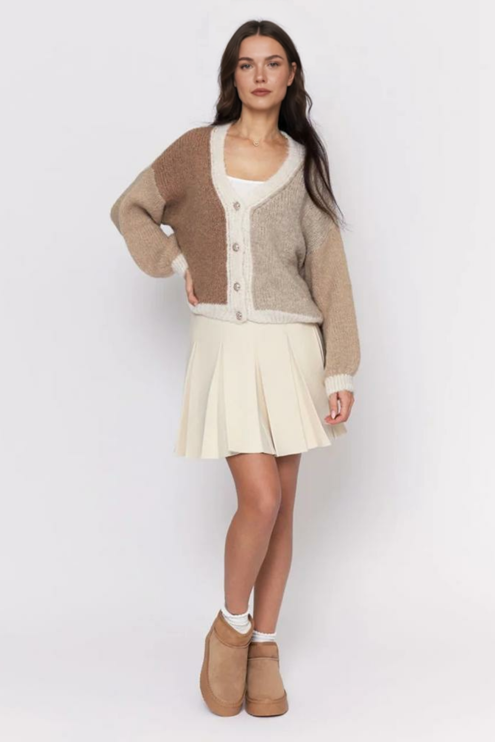 Pasteļtoņa samta lielizmēra kardigans