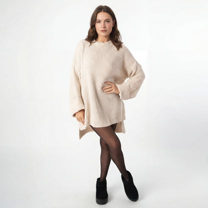 Oversize trikotāžas džemperis – Bēšs