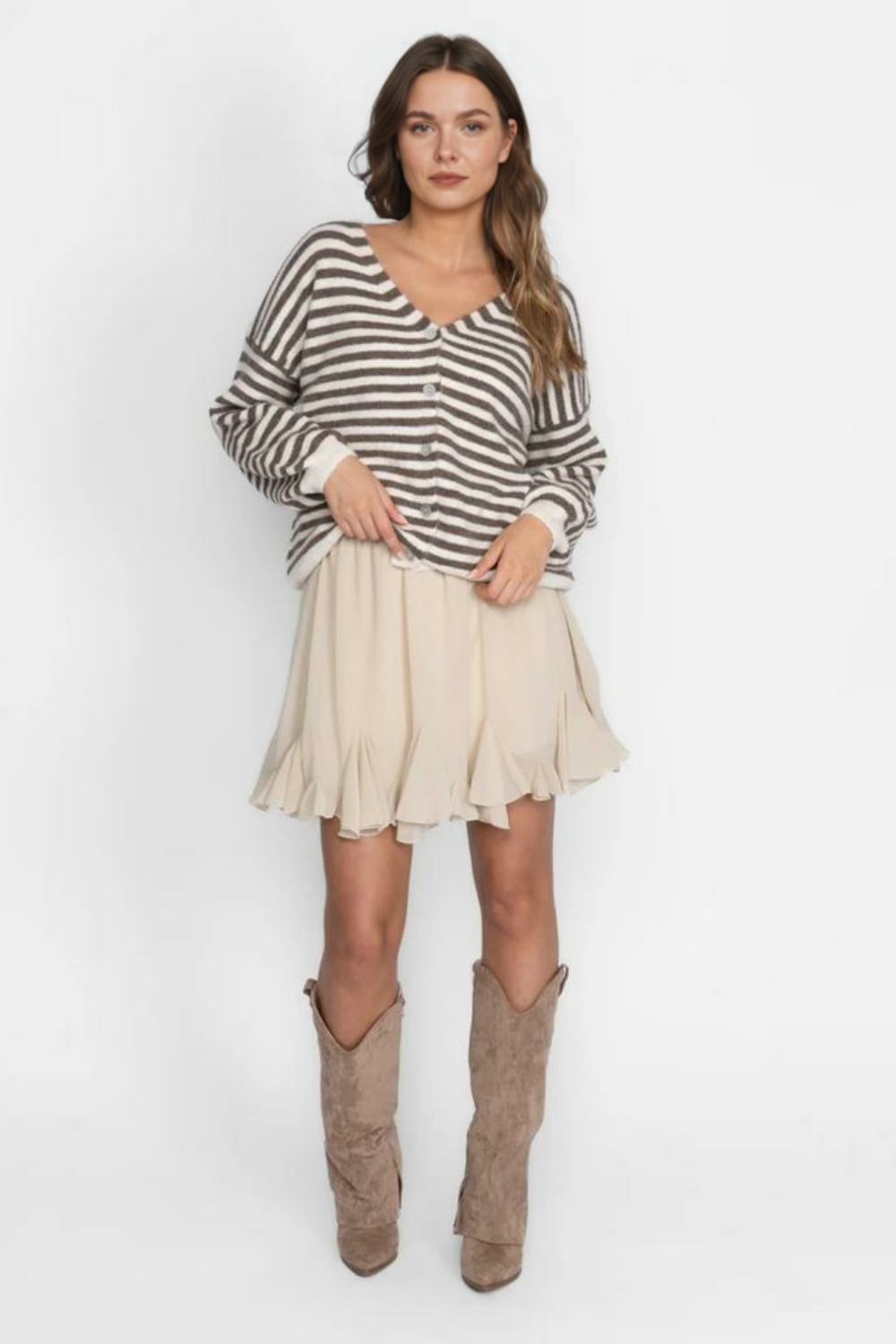 Svītrains kardigans