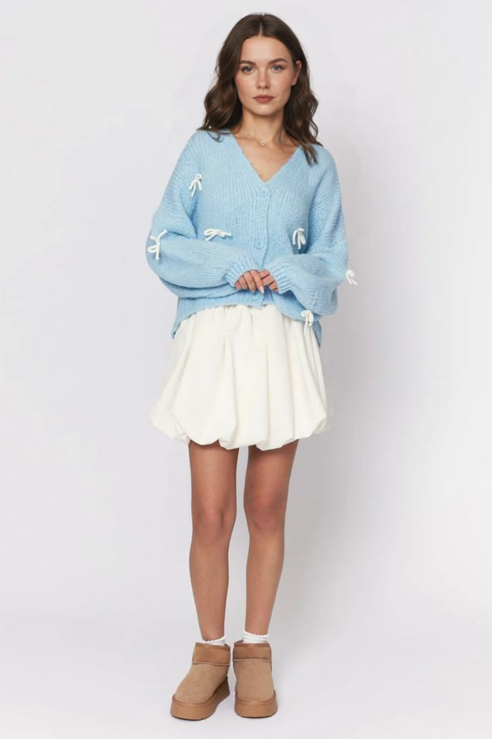 Liela izmēra mini kardigans ar bantīti