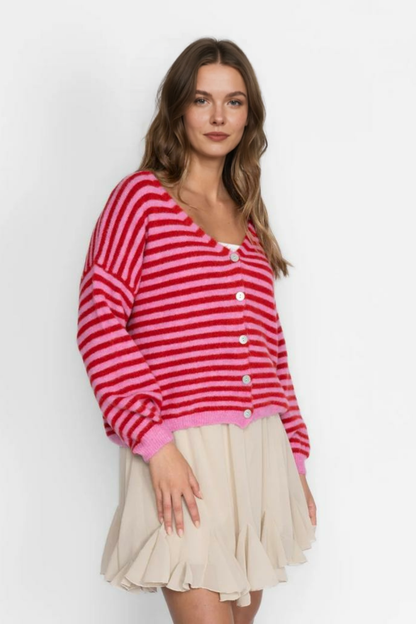 Svītrains kardigans