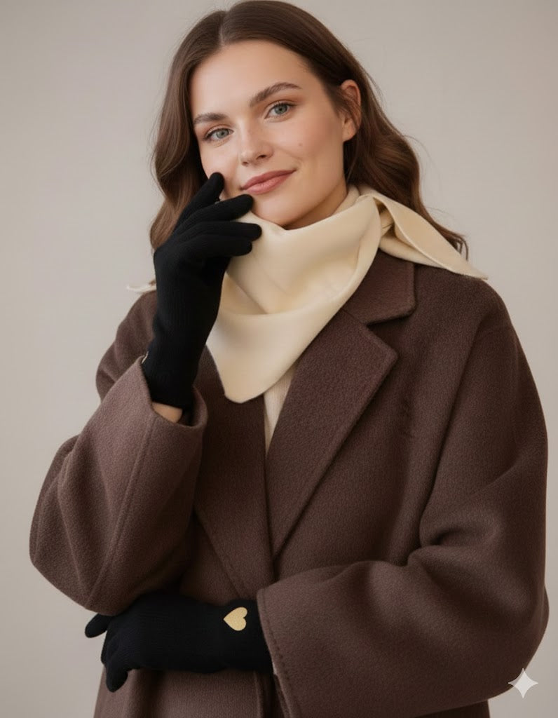 Heartwarming Black cimdi