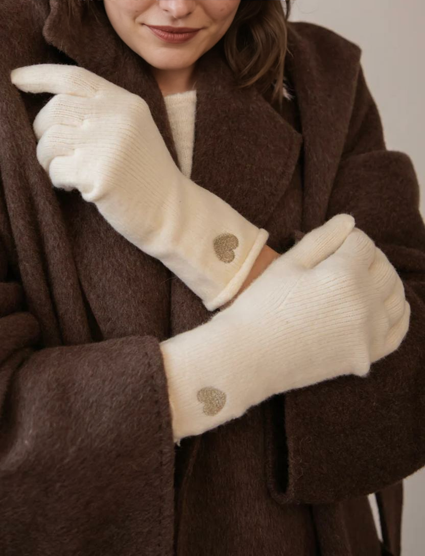 Sirsnīgie Bēšie Cimdi