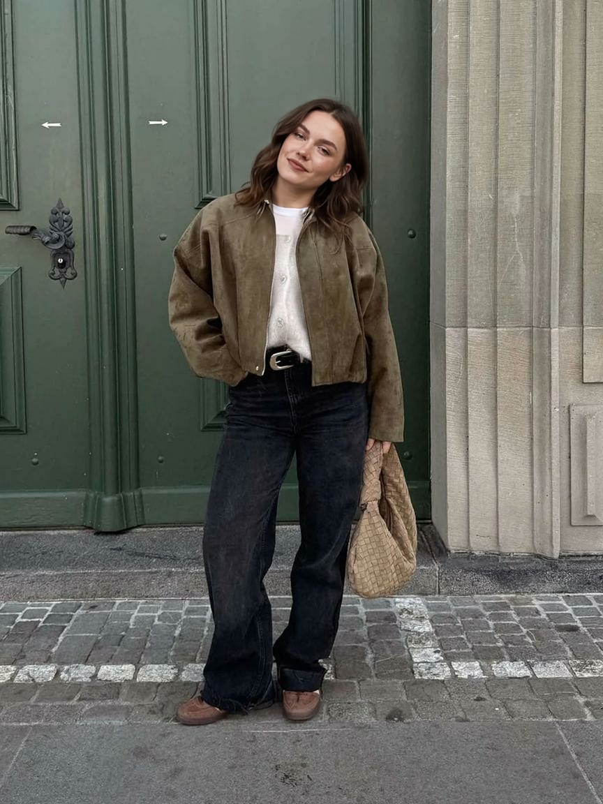 Lara zamšādas bomberjaka