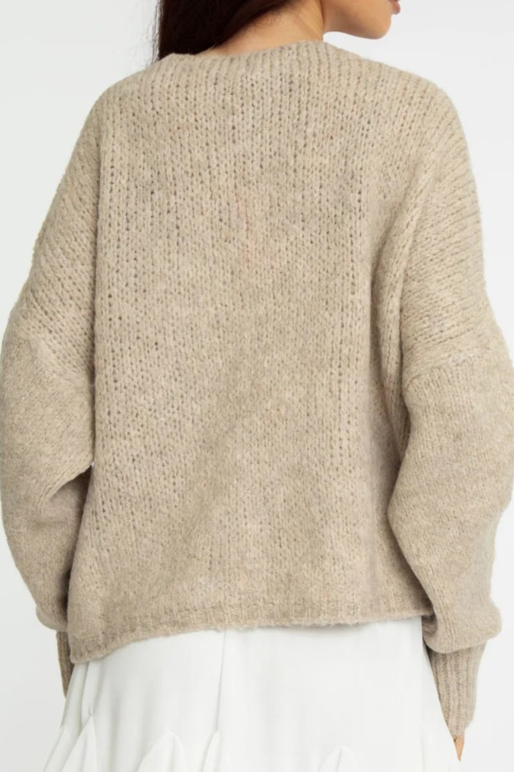 V veida kakla izgriezuma kardigans ar bantīti