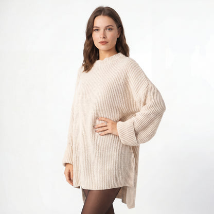 Oversize trikotāžas džemperis – Bēšs