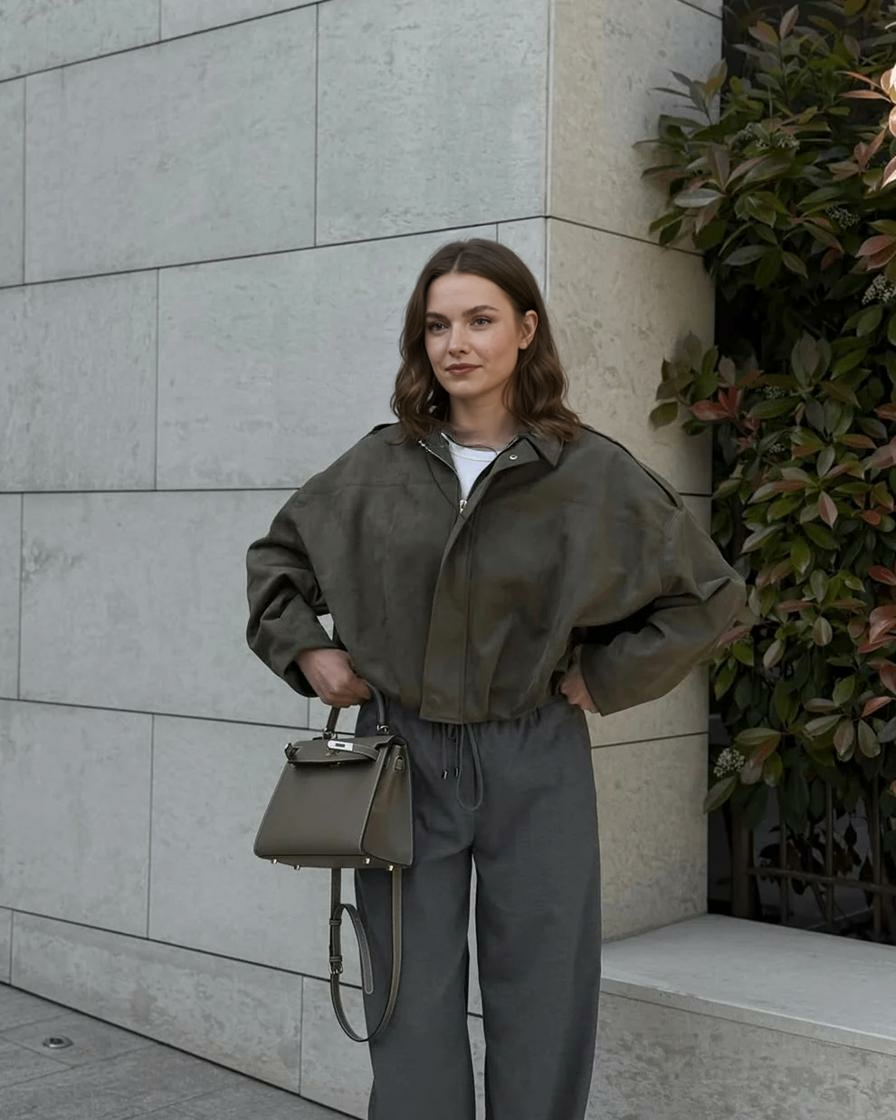 Lara zamšādas bomberjaka