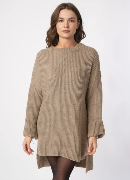 Oversize trikotāžas džemperis – Gaiši brūns