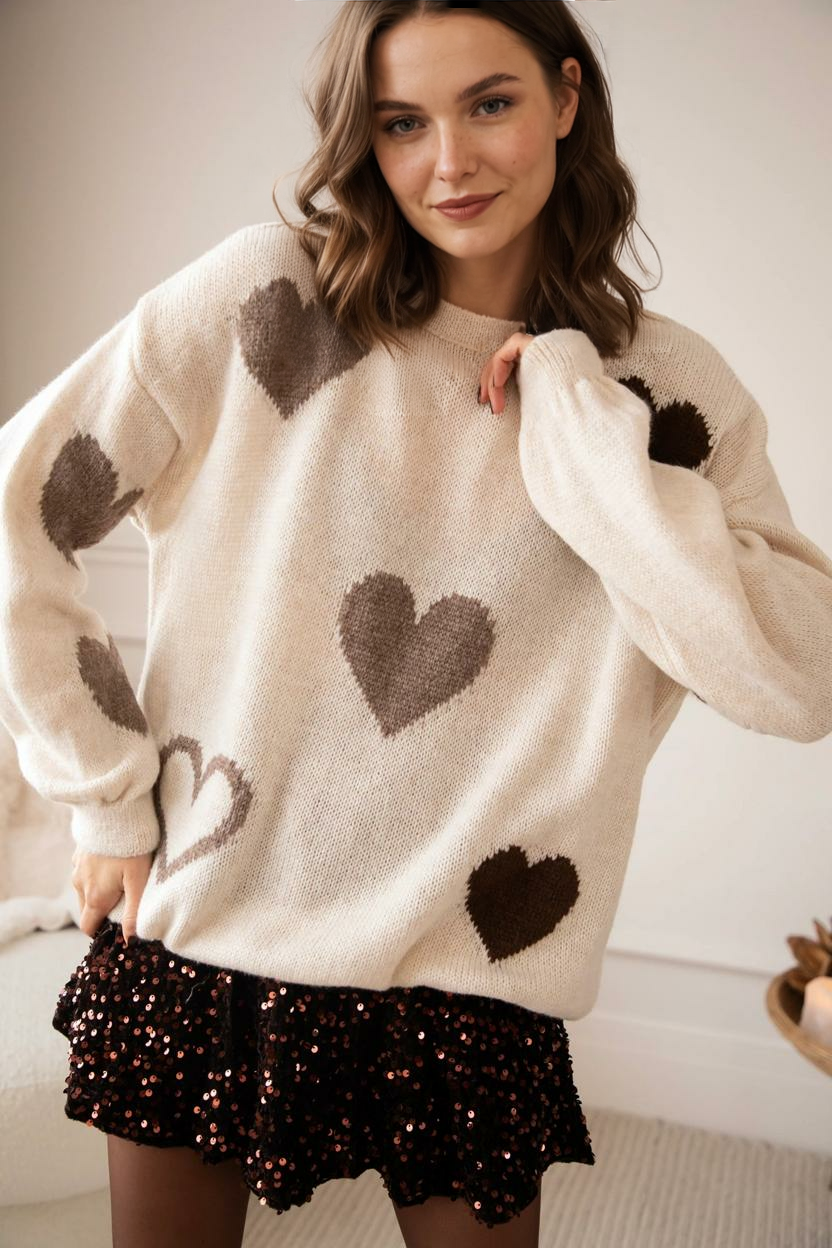 Complete My Heart Café Au Lait - Džemperis