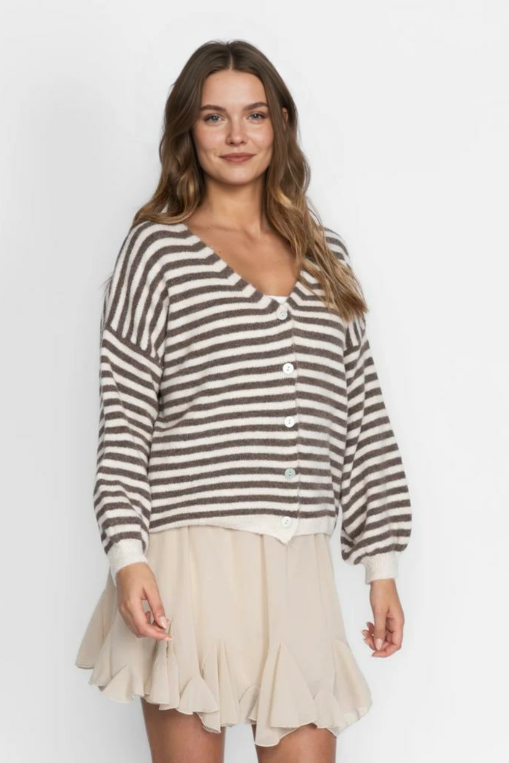 Svītrains kardigans