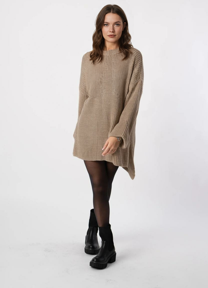 Oversize trikotāžas džemperis – Gaiši brūns