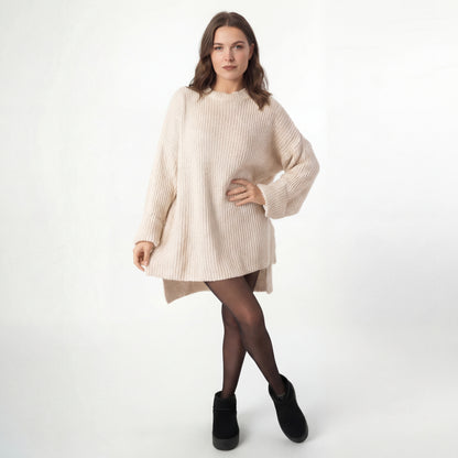 Oversize trikotāžas džemperis – Bēšs