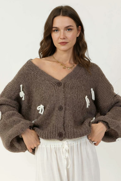 Liela izmēra mini kardigans ar bantīti