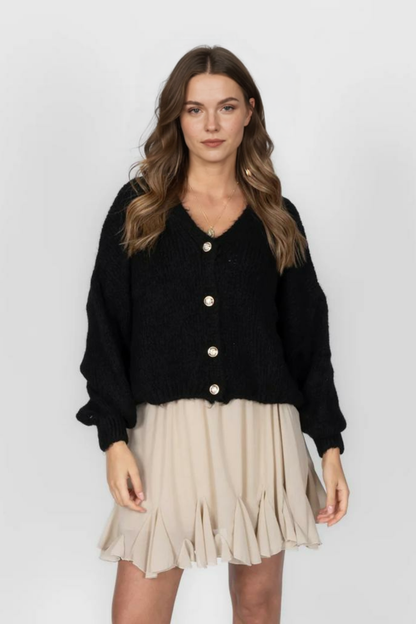 CozyGlam lielizmēra V veida kardigans ar īsām piedurknēm