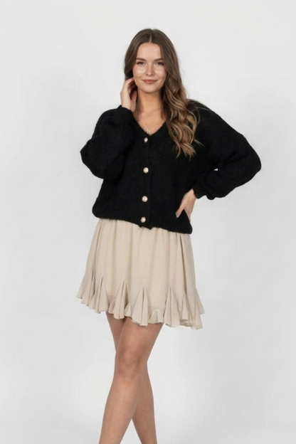 CozyGlam lielizmēra V veida kardigans ar īsām piedurknēm