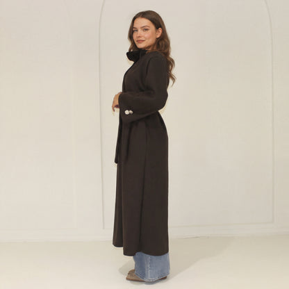 Garš mētelis ar stāvapkakli