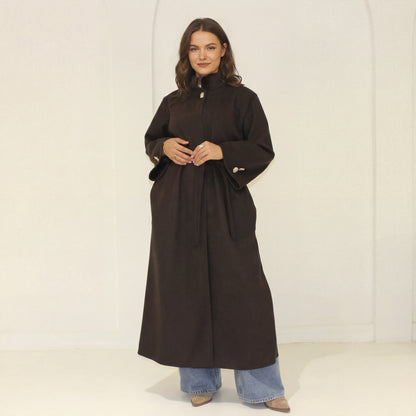 Garš mētelis ar stāvapkakli