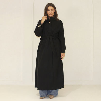 Garš mētelis ar stāvapkakli