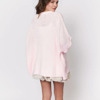 CozyGlam lielizmēra V veida kardigans