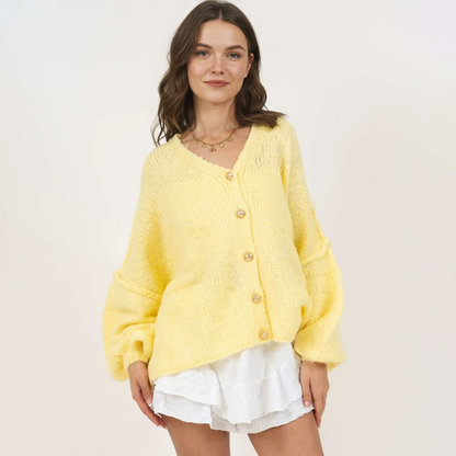 CozyGlam lielizmēra V veida kardigans