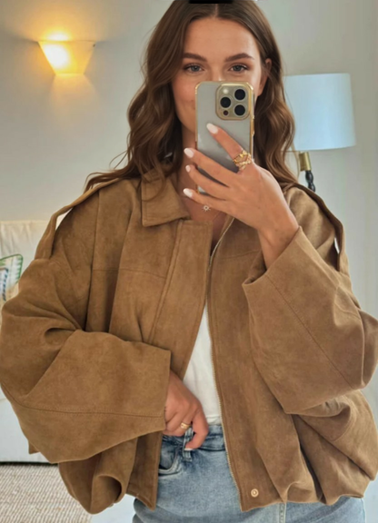 Lara zamšādas bomberjaka