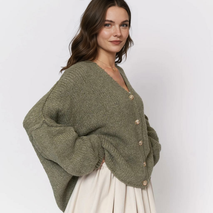 CozyGlam lielizmēra V veida kardigans