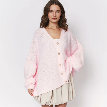 CozyGlam lielizmēra V veida kardigans