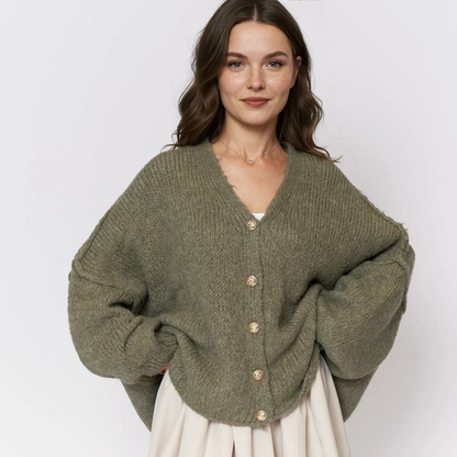 CozyGlam lielizmēra V veida kardigans